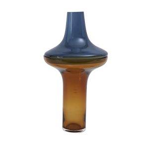 Cobalt Over Amber Vase