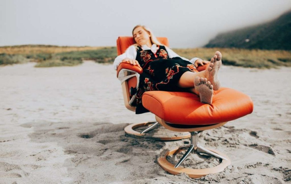 Stressless recliner on beach