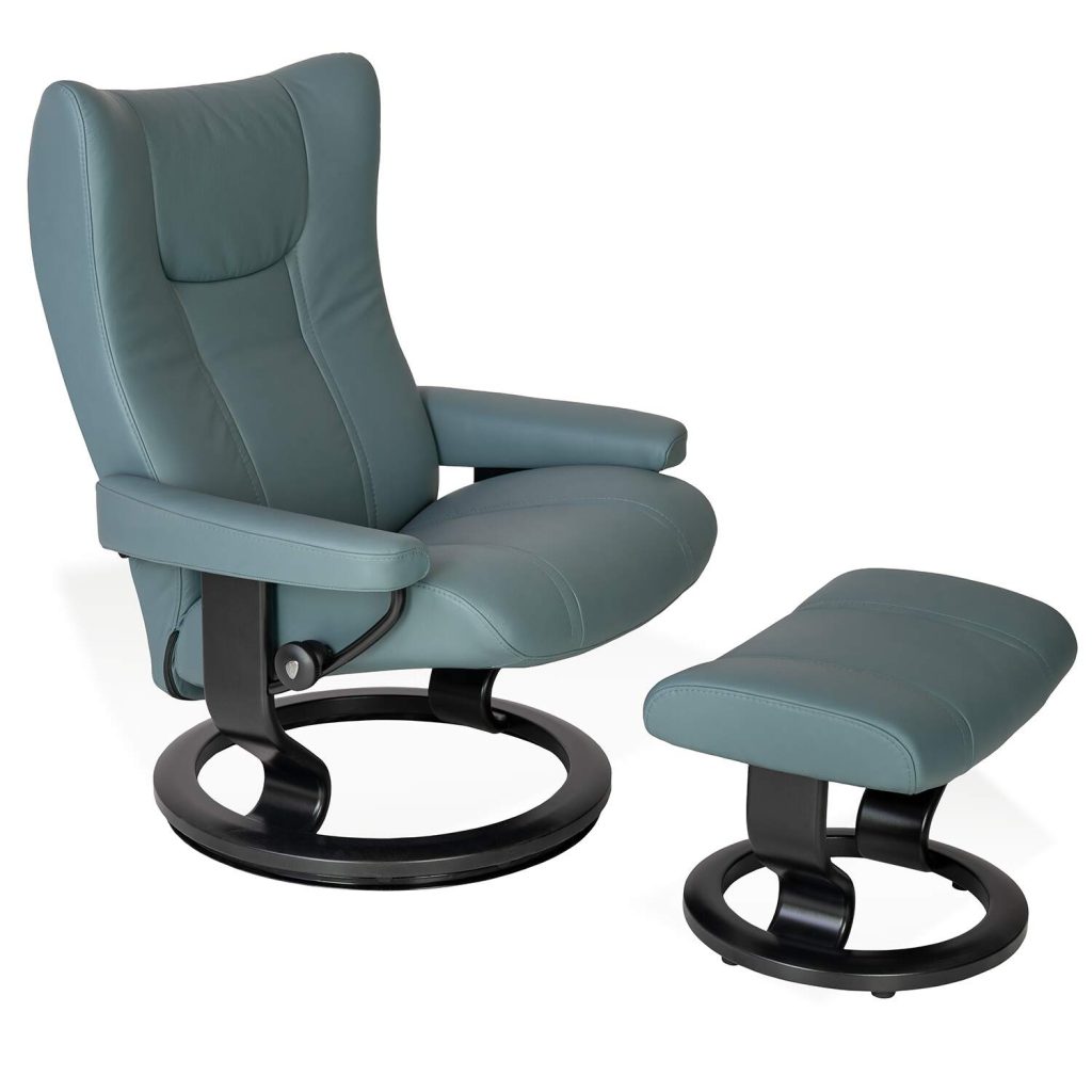 Wing Large Chair and Ottomam