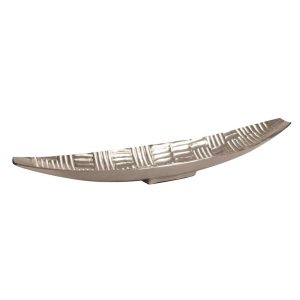 Textured Elongated Silver Bowl