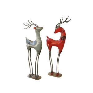 Recycled Iron Deer Set of 2
